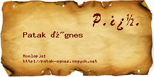 Patak Ágnes névjegykártya