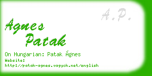 agnes patak business card