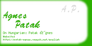 agnes patak business card